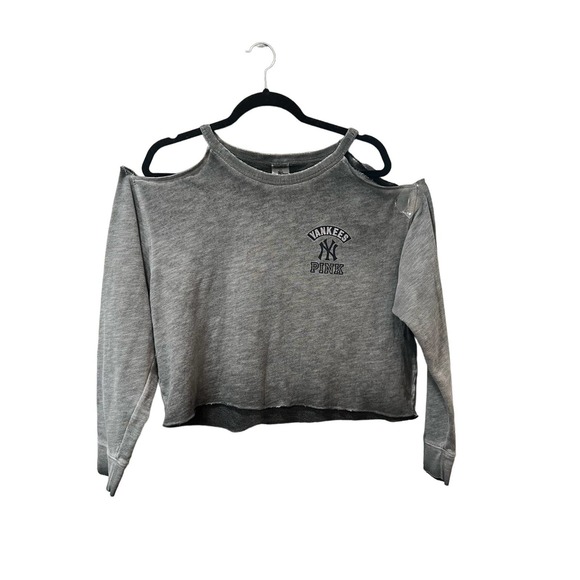 PINK Victoria's Secret Sweaters - PINK by Victoria’s Secret Cold Shoulder Yankee Sweater